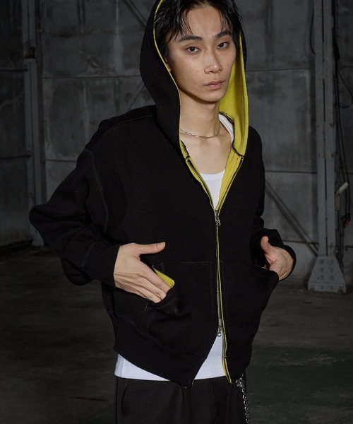 LANDNESS(ランドネス)の「【LANDNESS/ランドネス】Double-Faced Reversible Knit Zip Hoodie/ダブルフェイス リバーシブル ニットジップパーカー(パーカー・メンズ・アイボリー/グレー/ネイビー/ブラック・L/M)」の21枚目の写真