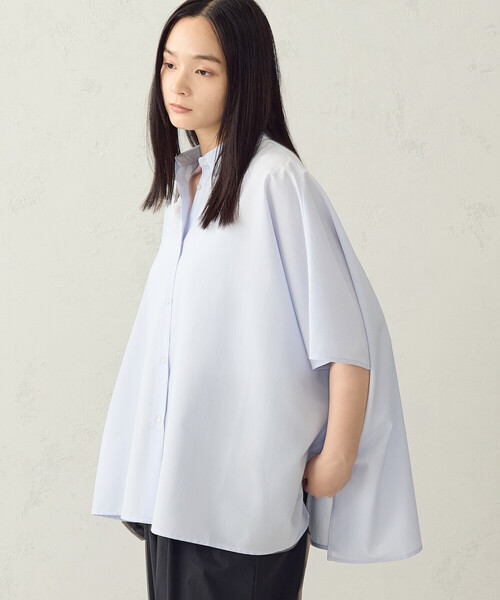 COMME CA ISM（コムサイズム）の「麻調ポリエステル オバーサイズシャツ（シャツ/ブラウス・レディース・サックスブルー/ベージュ/チャコール・FREE）」の3枚目の写真