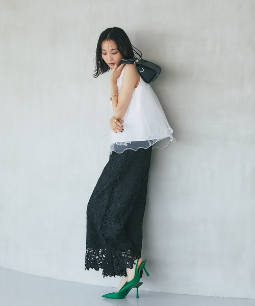 &. NOSTALGIA（アンドドットノスタルジア）の「ケミカルレースパンツ（その他パンツ・レディース・ブラック/ホワイト・M）」の9枚目の写真