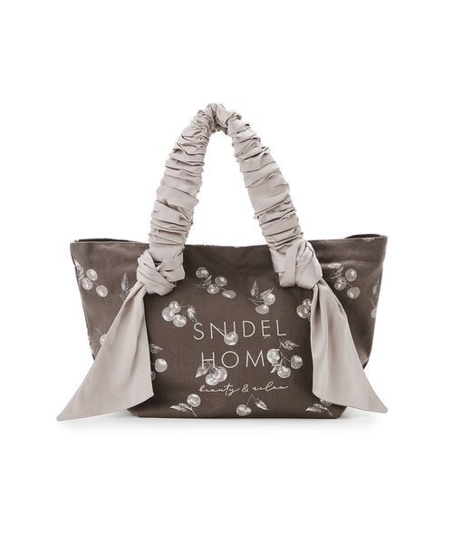 SNIDEL HOME(スナイデルホーム)の「オーガニックキャンバストート -SMALL-(CHERRY)(トートバッグ・レディース・グレイッシュベージュ/オフホワイト・F)」の5枚目の写真