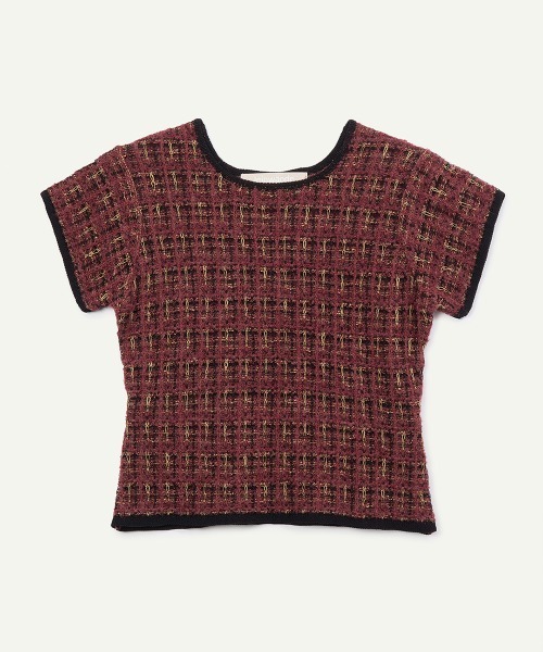 leinwande(ラインヴァンド)の「【leinwande】26AW新作 Check Jacquard Tshirt / チェックジャガードTシャツ(Tシャツ/カットソー・レディース・Black/Yellow/Wine・ONE SIZE)」の3枚目の写真