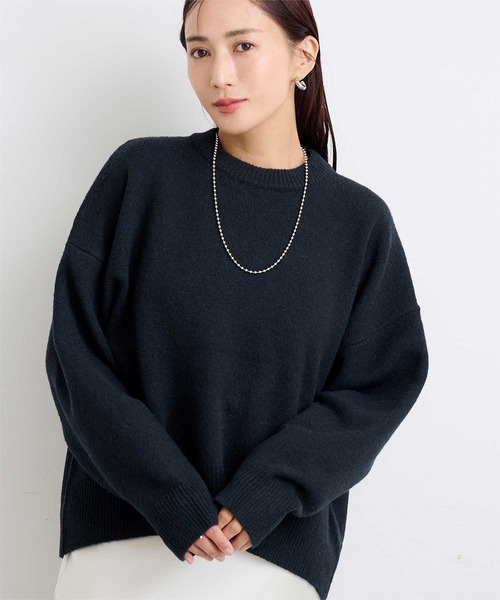 UR'S(ユアーズ)の「【スフレタッチ】ウールブレンドクルーネックニット(ニット/セーター・レディース・チャコール/ブラウン/ネイビー/ブラック・S/L/M)」の12枚目の写真