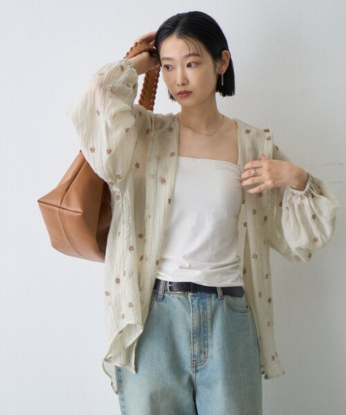 CIAOPANIC TYPY(チャオパニックティピー)の「∴花柄刺繍シアーフーディーブラウス(シャツ/ブラウス・レディース・ブラック/ブラウン/グレー系その他・ONE SIZE)」の19枚目の写真