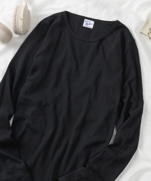 MILLER(ミラー)の「【92】【Miller/ミラー】パネルリブ クルーネック ロングスリーブ Tシャツ/クルーネック/インナー/針抜きリブ/リブニット/レディース(Tシャツ/カットソー・レディース・グレー/ホワイト/ブラック/ピンク/ブルー/ブラック系・FREE)」の3枚目の写真