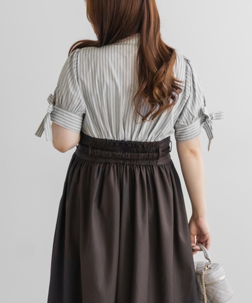 CLETTE(クレット)の「ビットベルトドッキングワンピース(ワンピース・レディース・ネイビー/ブラウン・LL/4L/3L)」の22枚目の写真