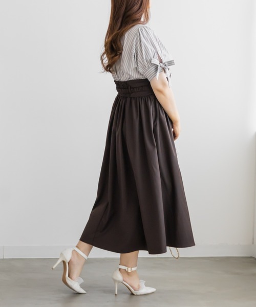 CLETTE(クレット)の「ビットベルトドッキングワンピース(ワンピース・レディース・ネイビー/ブラウン・LL/4L/3L)」の7枚目の写真