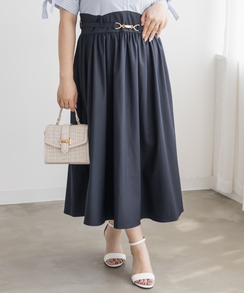 CLETTE(クレット)の「ビットベルトドッキングワンピース(ワンピース・レディース・ネイビー/ブラウン・LL/4L/3L)」の8枚目の写真