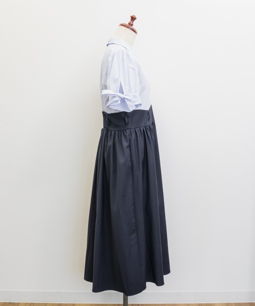 CLETTE(クレット)の「ビットベルトドッキングワンピース(ワンピース・レディース・ネイビー/ブラウン・LL/4L/3L)」の12枚目の写真