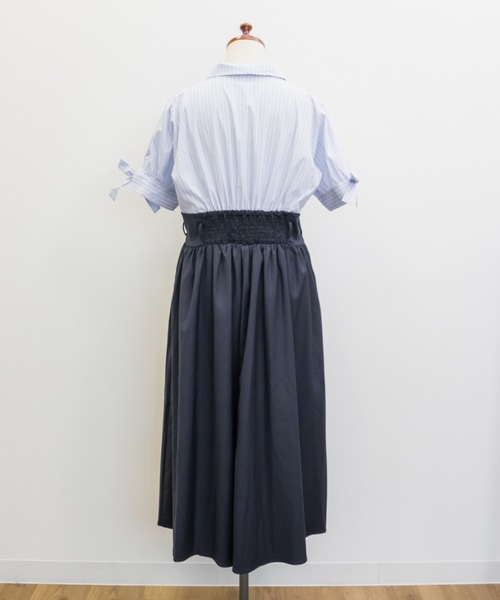 CLETTE(クレット)の「ビットベルトドッキングワンピース(ワンピース・レディース・ネイビー/ブラウン・LL/4L/3L)」の5枚目の写真
