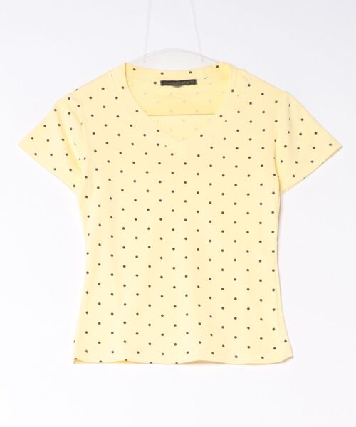 おしゃれスタ(オシャレスタ)の「ドット柄 Vネック Tシャツ(Tシャツ/カットソー・レディース・イエロー/ブラック/ホワイト/ミント・XL/L/S/M)」の15枚目の写真