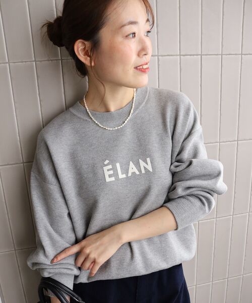 le.coeur blanc(ルクールブラン)の「《WEB限定》スウェットライクロゴニット(ニット/セーター・レディース・アイボリー/チャコールグレー/グリーン/グレー/ブラウン・38)」の3枚目の写真