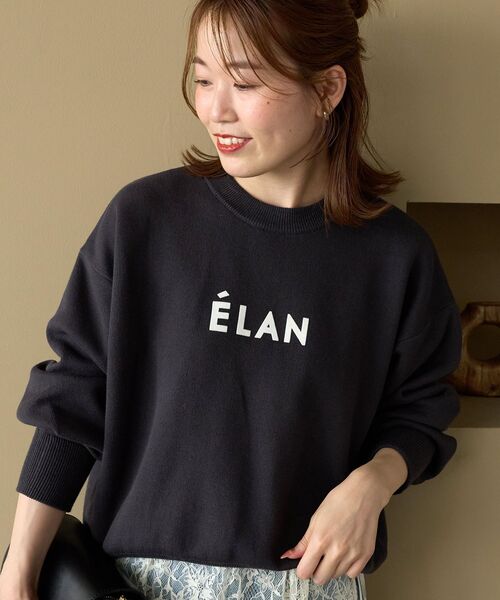 le.coeur blanc(ルクールブラン)の「《WEB限定》スウェットライクロゴニット(ニット/セーター・レディース・アイボリー/チャコールグレー/グリーン/グレー/ブラウン・38)」の2枚目の写真