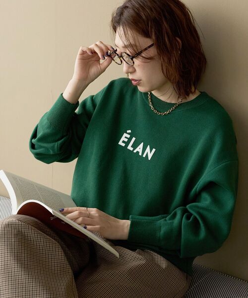 le.coeur blanc(ルクールブラン)の「《WEB限定》スウェットライクロゴニット(ニット/セーター・レディース・アイボリー/チャコールグレー/グリーン/グレー/ブラウン・38)」の5枚目の写真