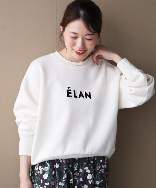 le.coeur blanc(ルクールブラン)の「《WEB限定》スウェットライクロゴニット(ニット/セーター・レディース・アイボリー/チャコールグレー/グリーン/グレー/ブラウン・38)」の1枚目の写真