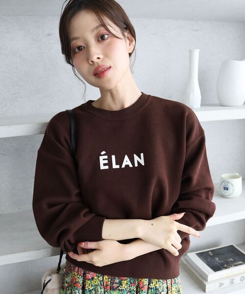 le.coeur blanc(ルクールブラン)の「《WEB限定》スウェットライクロゴニット(ニット/セーター・レディース・アイボリー/チャコールグレー/グリーン/グレー/ブラウン・38)」の7枚目の写真