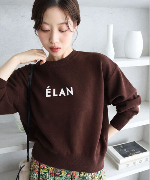 le.coeur blanc(ルクールブラン)の「《WEB限定》スウェットライクロゴニット(ニット/セーター・レディース・アイボリー/チャコールグレー/グリーン/グレー/ブラウン・38)」の9枚目の写真