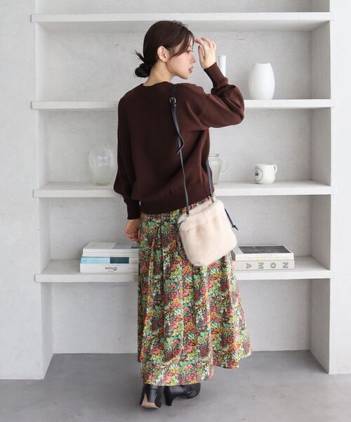 le.coeur blanc(ルクールブラン)の「《WEB限定》スウェットライクロゴニット(ニット/セーター・レディース・アイボリー/チャコールグレー/グリーン/グレー/ブラウン・38)」の15枚目の写真