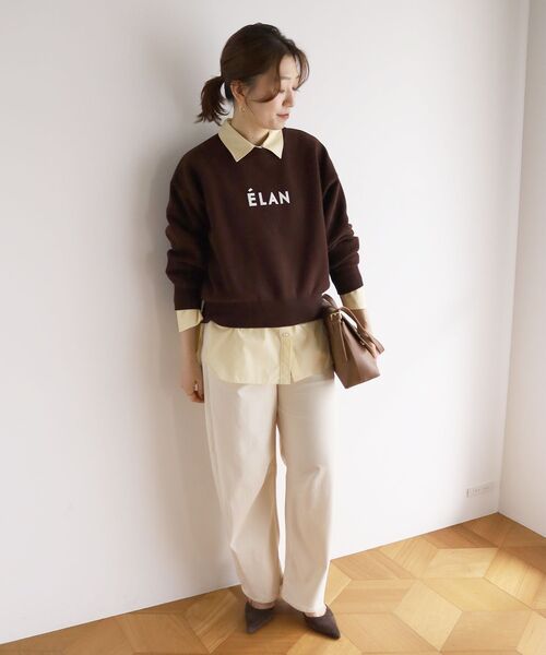 le.coeur blanc(ルクールブラン)の「《WEB限定》スウェットライクロゴニット(ニット/セーター・レディース・アイボリー/チャコールグレー/グリーン/グレー/ブラウン・38)」の17枚目の写真