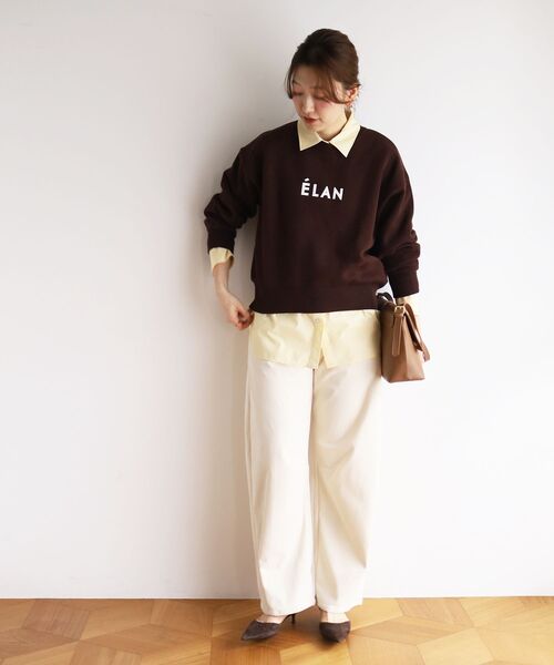 le.coeur blanc(ルクールブラン)の「《WEB限定》スウェットライクロゴニット(ニット/セーター・レディース・アイボリー/チャコールグレー/グリーン/グレー/ブラウン・38)」の18枚目の写真