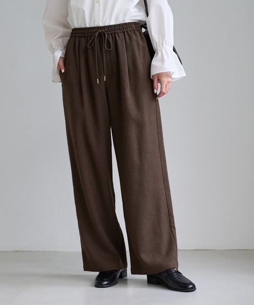 ROPE' PICNIC(ロペピクニック)の「タックワイドプレイフルカラーパンツ(その他パンツ・レディース・ダークブラウン/ピンク/ブルー系その他4/ベージュ系その他/キナリ/ブラック・M/S/L)」の3枚目の写真