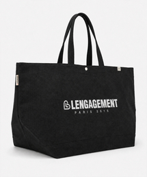 LENGAGEMENT（ランガージュマン）の「ビッグサイズミリタリーキャンバスショッパーバッグ[ブラック]（エコバッグ/サブバッグ）」