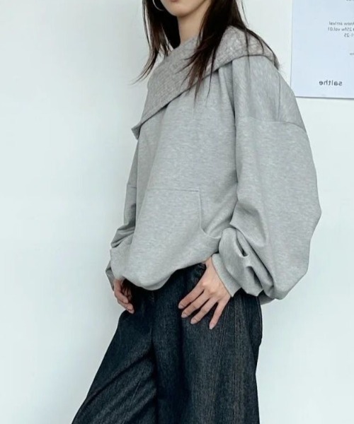 SHERU（シェル）の「【2WAY】オーバーサイズ リブ切替スウェット（スウェット・レディース・グレー・M）」の12枚目の写真