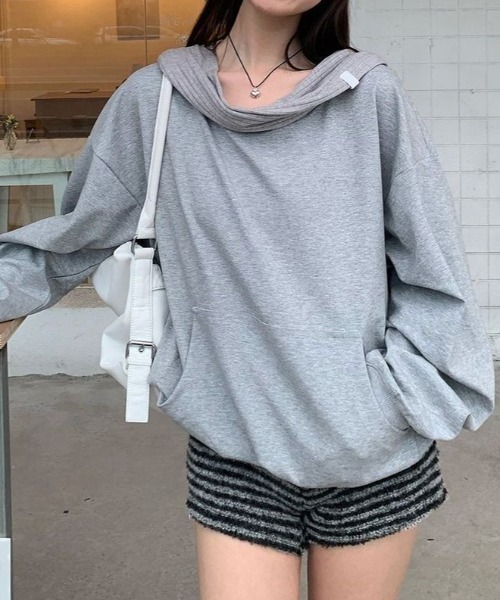 SHERU（シェル）の「【2WAY】オーバーサイズ リブ切替スウェット（スウェット・レディース・グレー・M）」の19枚目の写真