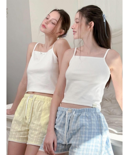 MISTIC MOON（ミスティック・ムーン）の「リボンスリーブレストップ（4色）（Tシャツ/カットソー・レディース・ネイビー/ホワイト/ブラック/ブルー・2/1）」の6枚目の写真