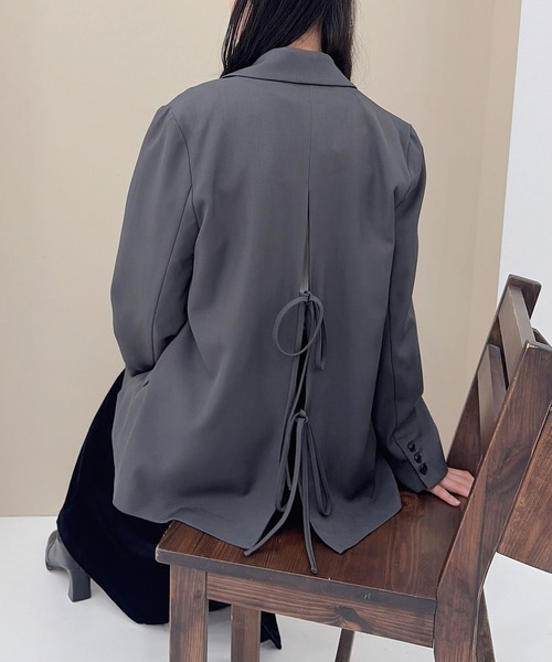 SOELA(ソエラ)の「【SOELA】バックリボンテーラードジャケット/WEB限定(テーラードジャケット・レディース・ブラック/グレー/ブラウン・M)」の19枚目の写真