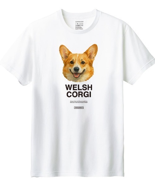 Moftique(モフティック)の「Moftique(モフティック) 半袖Tシャツ コーギー 犬 アニマル プリント 5.6オンス トップス カットソー メンズ ユニセックス(Tシャツ/カットソー・メンズ・ホワイト/ブラック・S/M/L/XL/XS)」の1枚目の写真