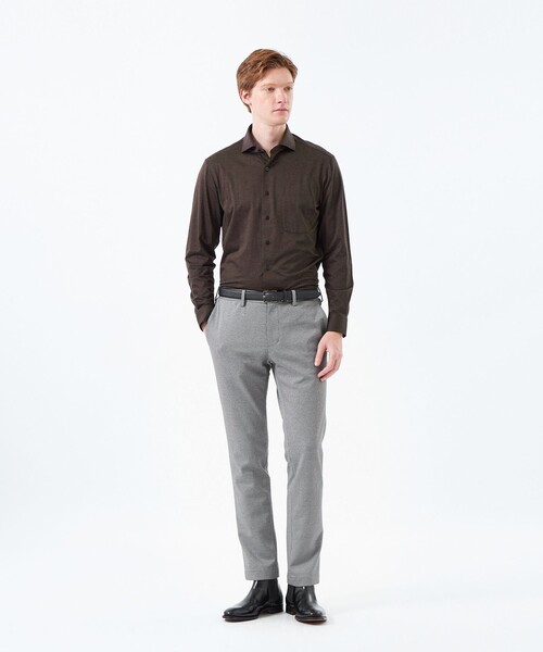 MACKINTOSH PHILOSOPHY（ﾏｯｷﾝﾄｯｼｭ ﾌｨﾛｿﾌｨｰ）の「スクエアホリゾンタルワイドシャツ 無地バリエーションジャージー（シャツ/ブラウス・メンズ・グレー系その他2/チャコールグレー/ネイビー/ブルー系その他7/グリーン系その他6/ブラウン系その他6・40/38）」の13枚目の写真