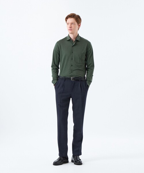MACKINTOSH PHILOSOPHY（ﾏｯｷﾝﾄｯｼｭ ﾌｨﾛｿﾌｨｰ）の「スクエアホリゾンタルワイドシャツ 無地バリエーションジャージー（シャツ/ブラウス・メンズ・グレー系その他2/チャコールグレー/ネイビー/ブルー系その他7/グリーン系その他6/ブラウン系その他6・40/38）」の14枚目の写真