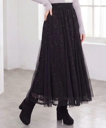 レース×チュールスカート