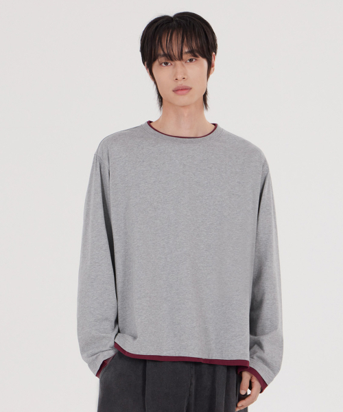 GLW（ジーエルダブリュ）の「[ユニセックス] ダブルレイヤードロングスリーブT グレー（Tシャツ/カットソー・メンズ・その他・SMALL/MEDIUM/LARGE/X-LARGE）」の2枚目の写真