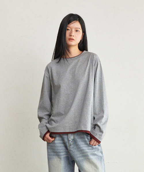 GLW（ジーエルダブリュ）の「[ユニセックス] ダブルレイヤードロングスリーブT グレー（Tシャツ/カットソー・メンズ・その他・SMALL/MEDIUM/LARGE/X-LARGE）」の4枚目の写真