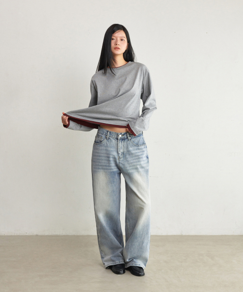 GLW（ジーエルダブリュ）の「[ユニセックス] ダブルレイヤードロングスリーブT グレー（Tシャツ/カットソー・メンズ・その他・SMALL/MEDIUM/LARGE/X-LARGE）」の5枚目の写真