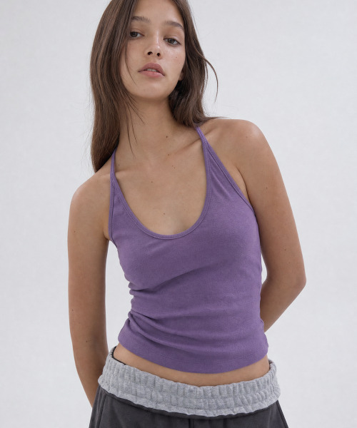 ASURA(アスラ)の「CURVE HALTER SLEEVELES (PURPLE)(Tシャツ/カットソー・レディース・その他・OS)」の5枚目の写真