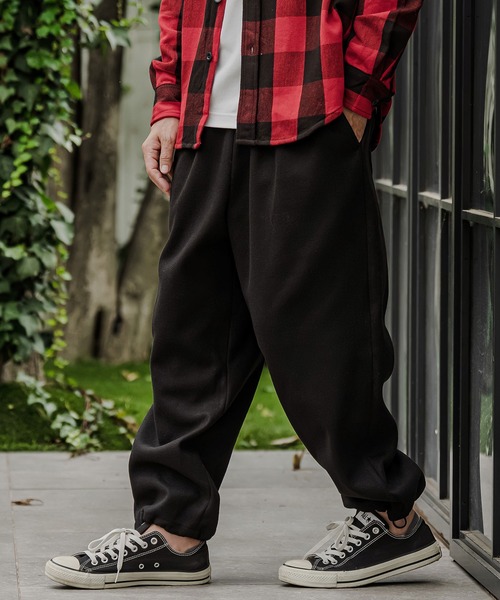 CAMBIO(カンビオ)の「mp15528- Melton Ease Wide Pants イージーワイドパンツ(PF-262-020)(その他パンツ・メンズ・ブラック/ブラウン/グレー・M/L)」の1枚目の写真