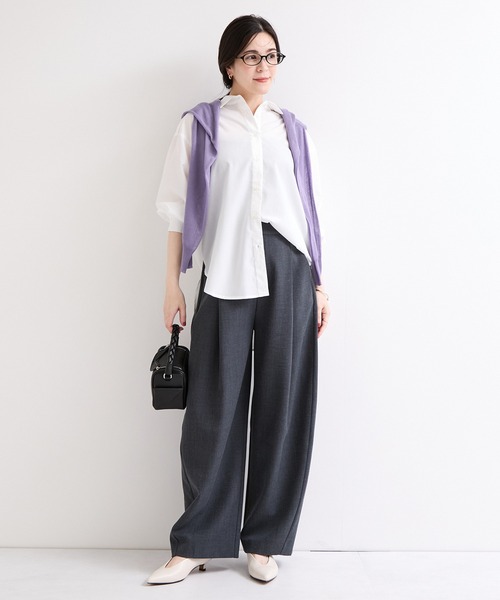 le cercle ADAM ET ROPE'(ルセルクルアダムエロペ)の「レギュラーカラーシャツ(シャツ/ブラウス・レディース・イエロー系その他2/ホワイト/サックスブルー・FREE)」の5枚目の写真