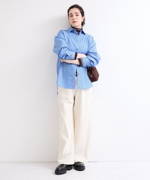 le cercle ADAM ET ROPE'(ルセルクルアダムエロペ)の「レギュラーカラーシャツ(シャツ/ブラウス・レディース・イエロー系その他2/ホワイト/サックスブルー・FREE)」の9枚目の写真