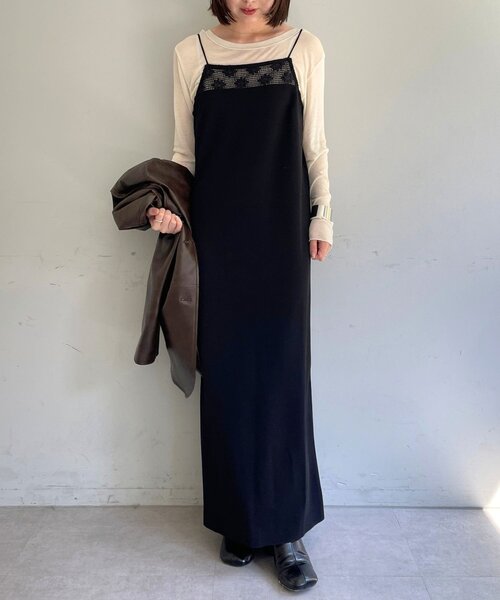 Omekashi(オメカシ)の「レース切替ジョーゼットキャミワンピース(ワンピース・レディース・アイボリー/ブラック・36/38)」の22枚目の写真