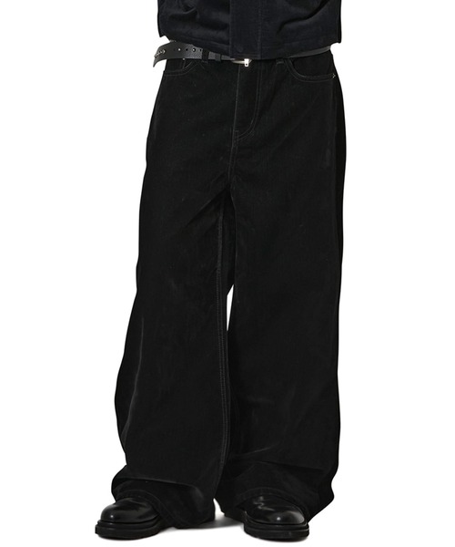 Openyard/オープンヤード』STITCHED VELVET WIDE HEM PANTS /ステッチ