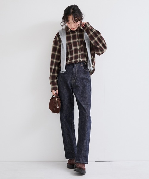 le cercle ADAM ET ROPE'(ルセルクルアダムエロペ)の「オンブレチェックシャツ(シャツ/ブラウス・レディース・ボルドー/ブラック系その他・FREE)」の6枚目の写真
