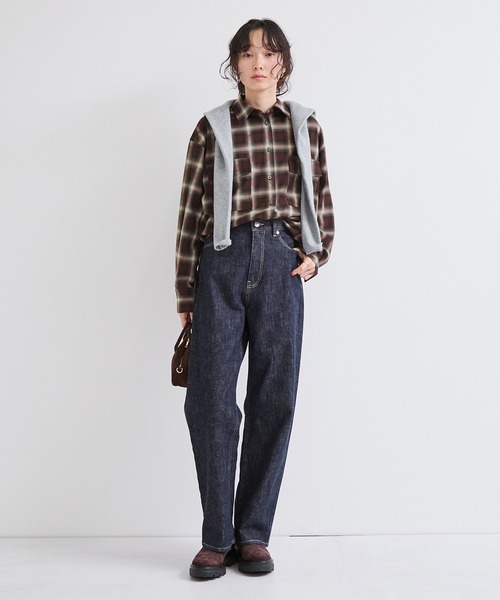 le cercle ADAM ET ROPE'(ルセルクルアダムエロペ)の「オンブレチェックシャツ(シャツ/ブラウス・レディース・ボルドー/ブラック系その他・FREE)」の7枚目の写真