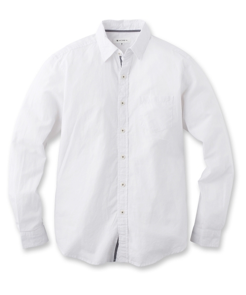 THE SHOP TK （ザ ショップ ティーケー ）の「リネン混スラブベーシックシャツ（シャツ/ブラウス・メンズ・ホワイト/ブルー・02/04/03）」の2枚目の写真