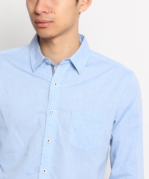 THE SHOP TK （ザ ショップ ティーケー ）の「リネン混スラブベーシックシャツ（シャツ/ブラウス・メンズ・ホワイト/ブルー・02/04/03）」の6枚目の写真