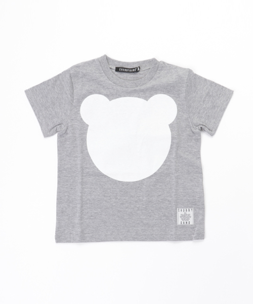 CHUBBYGANG(チャビーギャング)の「ベアシルエットプリント半袖Tシャツ(Tシャツ/カットソー・キッズ・ライトグレー/ホワイト/ブラック・150/160/140/120/110/130/100)」の1枚目の写真