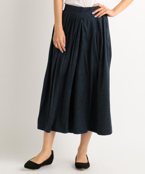 RAY CASSIN(レイカズン)の「フェイクスエードアシメプリーツガウチョ(その他パンツ・レディース・ネイビー/ピンク/ライトグレー・FREE)」の3枚目の写真