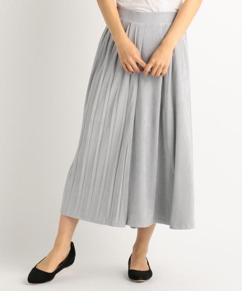 RAY CASSIN(レイカズン)の「フェイクスエードアシメプリーツガウチョ(その他パンツ・レディース・ネイビー/ピンク/ライトグレー・FREE)」の2枚目の写真