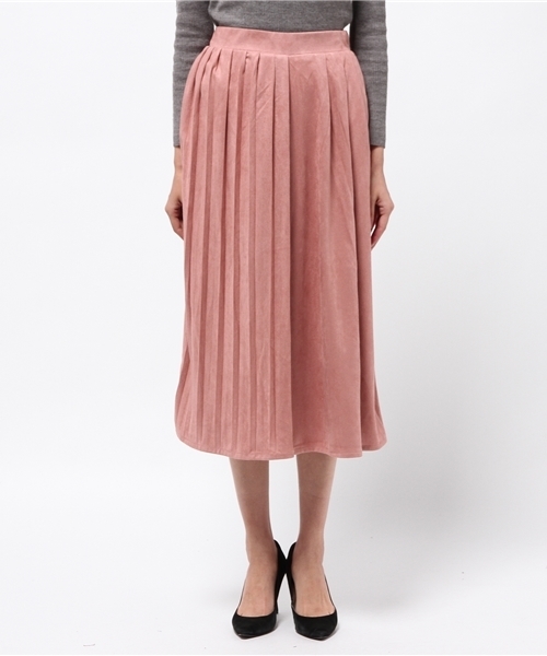 RAY CASSIN(レイカズン)の「フェイクスエードアシメプリーツガウチョ(その他パンツ・レディース・ネイビー/ピンク/ライトグレー・FREE)」の4枚目の写真